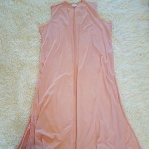 Lularoe Joy Longline Vest Blush Dusty Rose L NWOT